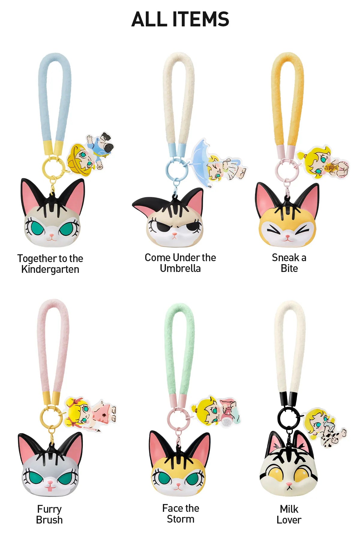 "Baby Molly & Baby Tabby" Keychain
