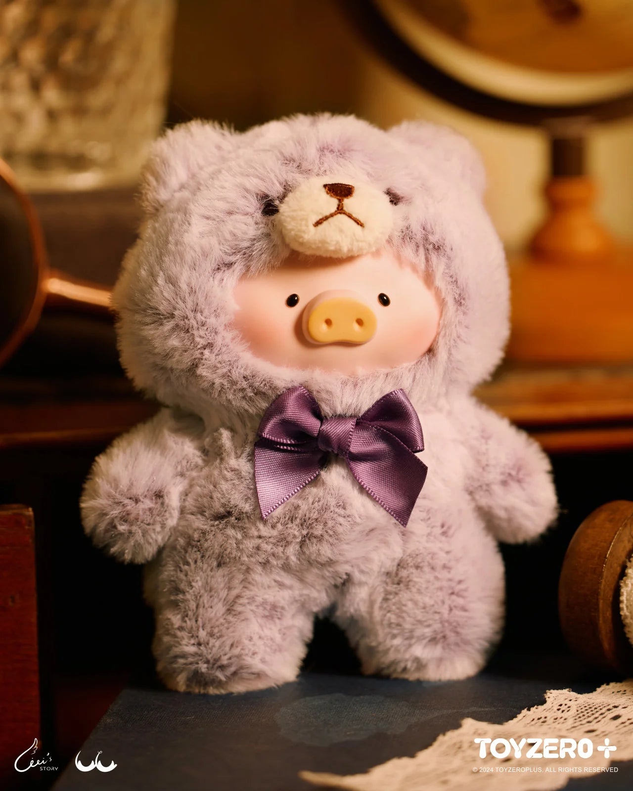 Lulu The Piggy Keychain"Vintage Teddy"