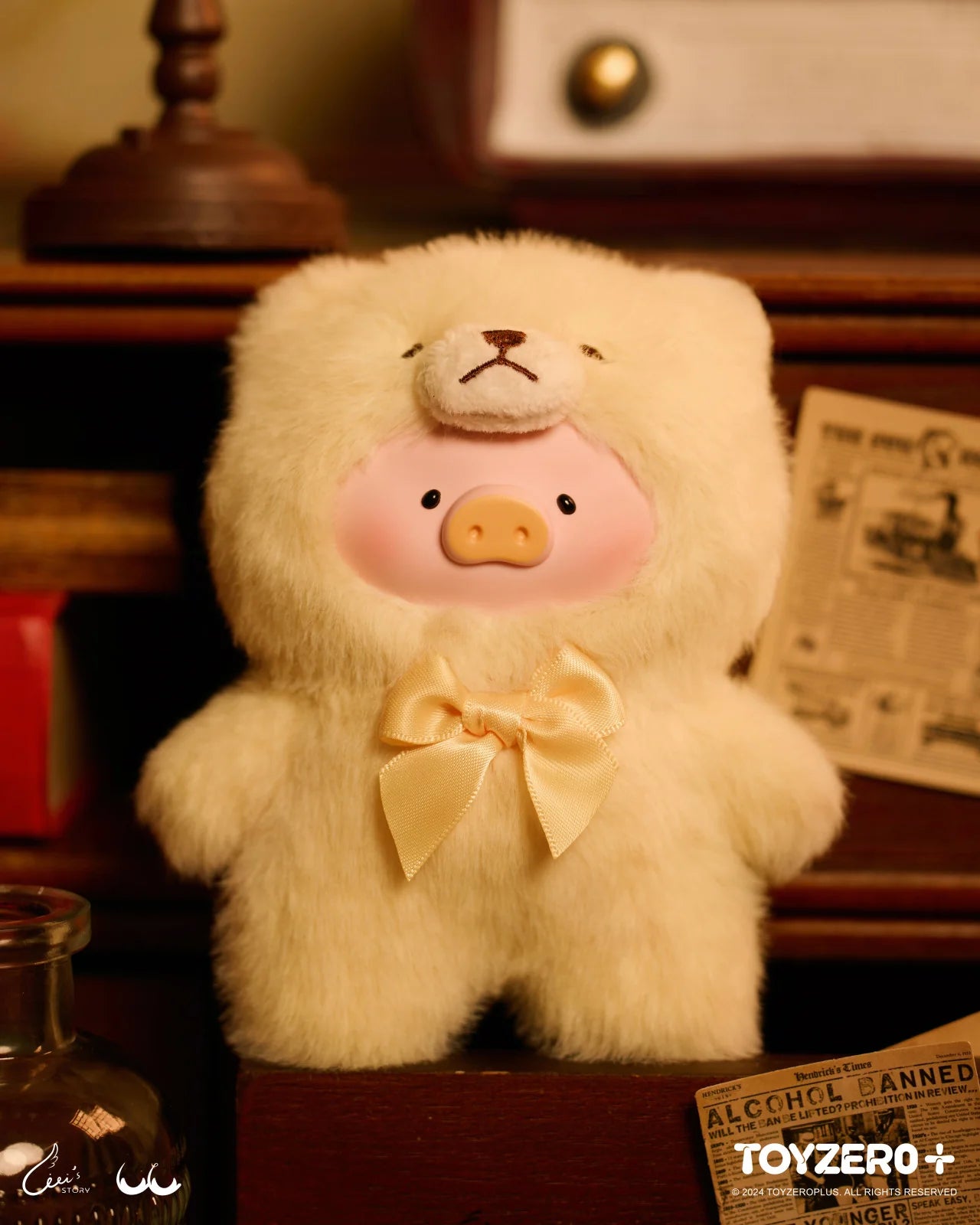 Lulu The Piggy Keychain"Vintage Teddy"