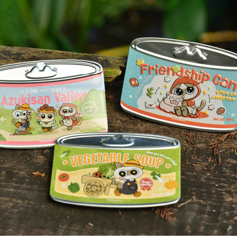 Azukisan's "Valley Series: Canned Cat Badge" Pin