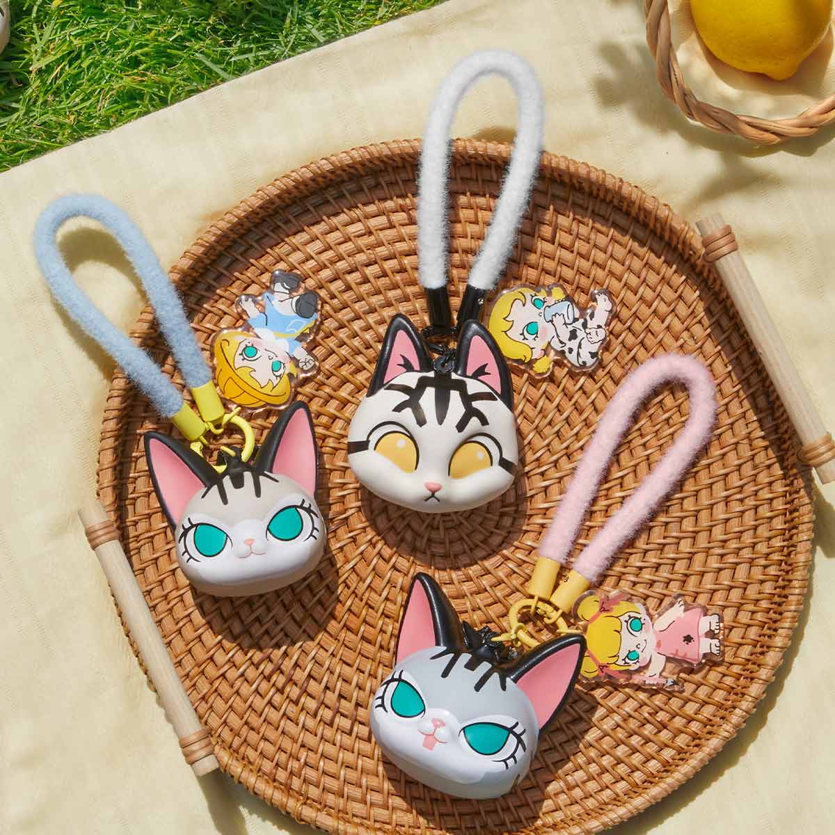 "Baby Molly & Baby Tabby" Keychain