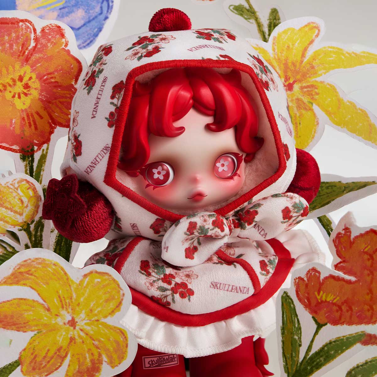 SKULLPANDA "Amid Flowers" Plush Pendant