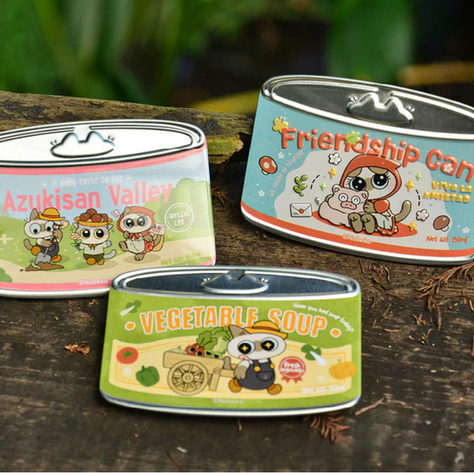 Azukisan's "Valley Series: Canned Cat Badge" Pin