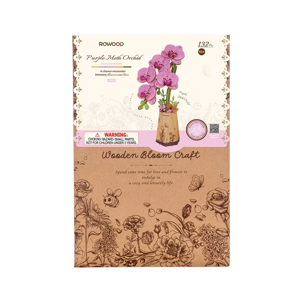 Rowood "Flower Purple Moth Orchid"-5